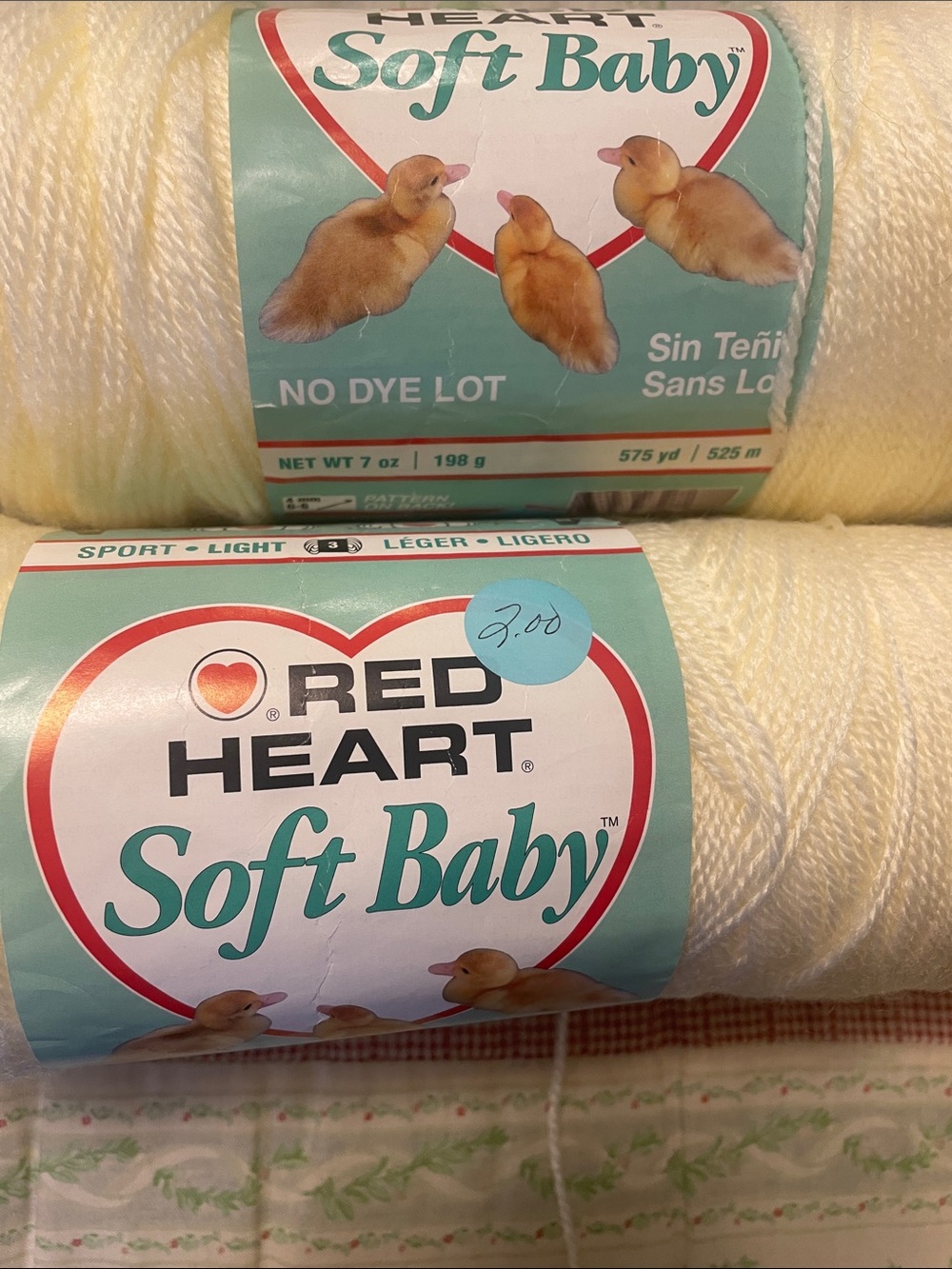 2 Skiens Baby Yellow Yarn